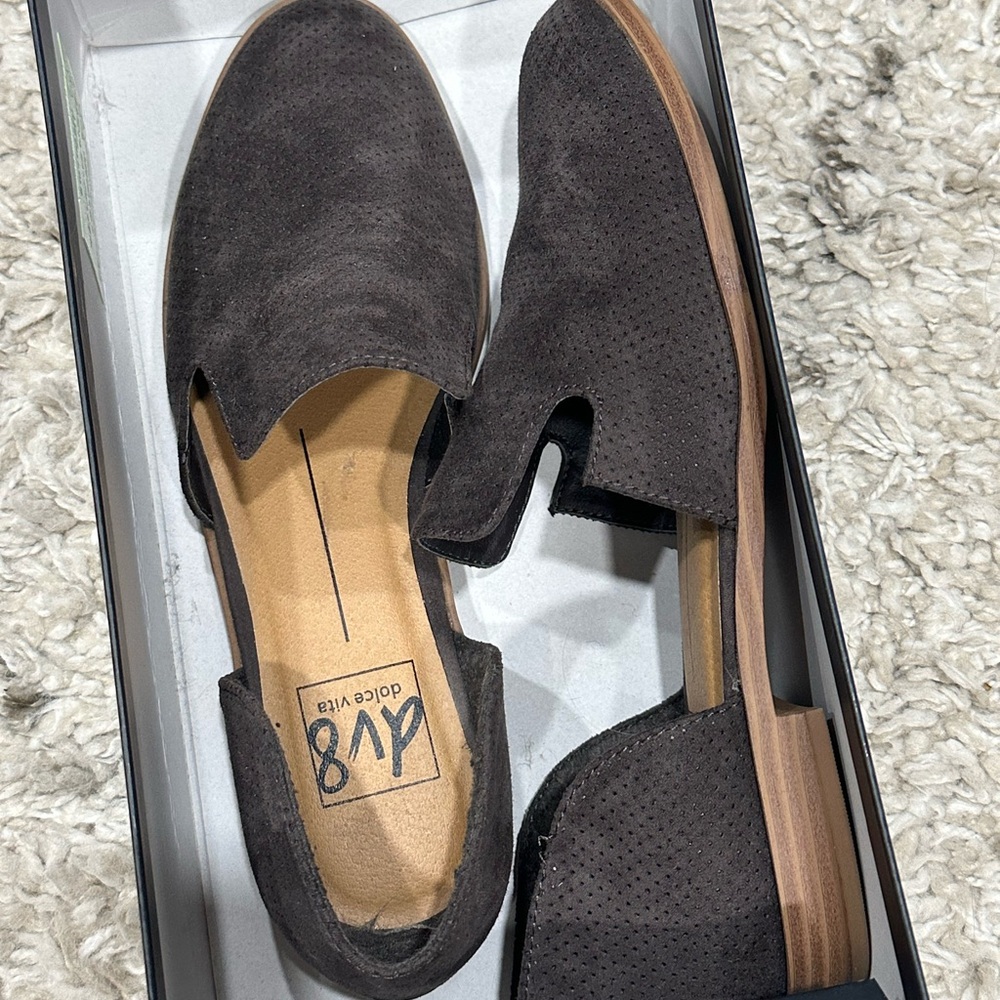 Dolce Vita Dark Gray Suede Loafers